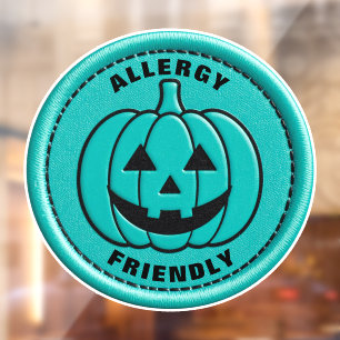 Autocollant Pour Fenêtre Citrouille sarcelle Allergie Convivialité Friandis