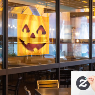 Autocollant Pour Fenêtre Citrouille sculpté souriant design Halloween