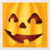 Autocollant Pour Fenêtre Citrouille sculpté souriant design Halloween (Feuille)