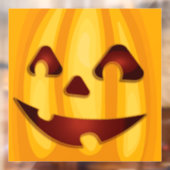 Autocollant Pour Fenêtre Citrouille sculpté souriant design Halloween (Feuille 2)