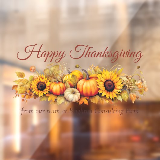 Autocollant Pour Fenêtre Citrouilles de Thanksgiving joyeuses Entreprise pe (Feuille 2)