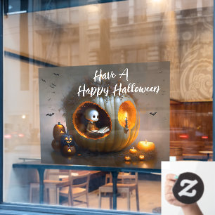 Autocollant Pour Fenêtre Citrouilles d'Halloween et fantôme