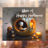 Autocollant Pour Fenêtre Citrouilles d'Halloween et fantôme (Feuille 2)