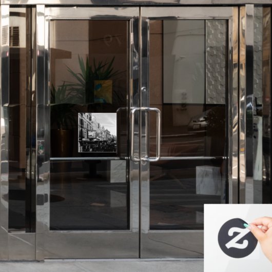 Autocollant Pour Fenêtre Cityscape Vintage urbain (Porte de bureau)