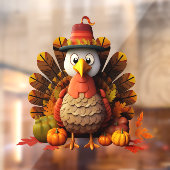 Autocollant Pour Fenêtre Clair de fenêtre de Thanksgiving Turkey (Feuille 2)