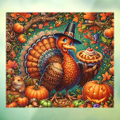 Autocollant Pour Fenêtre Clair de fenêtre de Thanksgiving Turkey (Feuille 3)