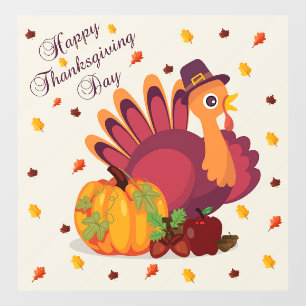 Autocollant Pour Fenêtre Clair de fenêtre de Thanksgiving Turkey