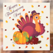 Autocollant Pour Fenêtre Clair de fenêtre de Thanksgiving Turkey (Feuille 2)