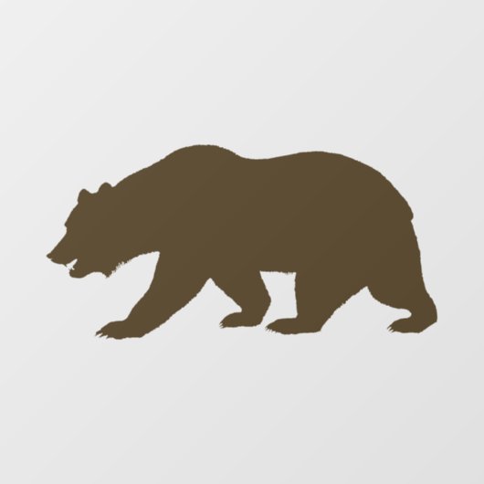 AUTOCOLLANT POUR FENÊTRE CLAIR DE FENÊTRE D'OURS GRIZZLY (Feuille)