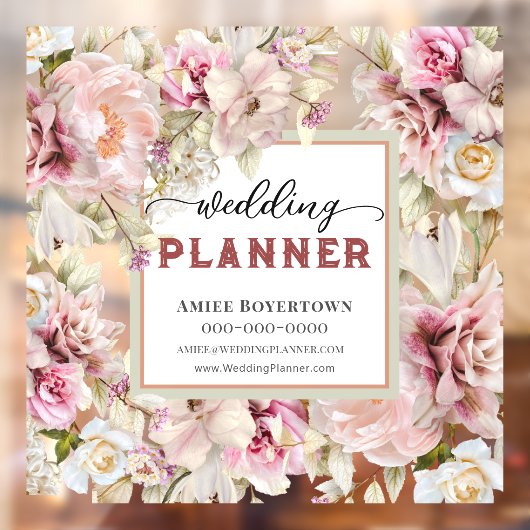 Autocollant Pour Fenêtre Classe Floral Wedding planner (Feuille 2)