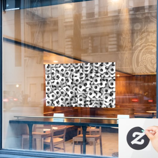 Autocollant Pour Fenêtre Classer la fenêtre des balles de football (Fenêtre de café)