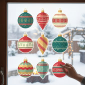 Autocollant Pour Fenêtre Classic Christmas Ornaments Window Cling