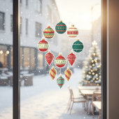 Autocollant Pour Fenêtre Classic Christmas Ornaments Window Cling