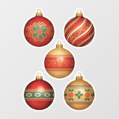 Autocollant Pour Fenêtre Classic Christmas Ornaments Window Cling (Feuille)