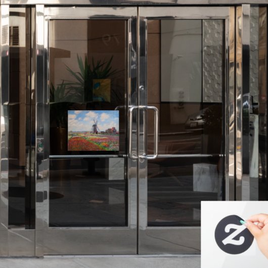 Autocollant Pour Fenêtre Claude Monet - Champ de Tulipes en Hollande (Porte de bureau)