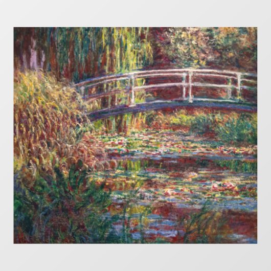 Autocollant Pour Fenêtre Claude Monet - Eau Lily étang, Harmonie rose (Feuille)