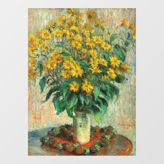 Autocollant Pour Fenêtre Claude Monet - Fleurs d'artichauts de Jérusalem (Feuille)