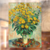 Autocollant Pour Fenêtre Claude Monet - Fleurs d'artichauts de Jérusalem (Feuille 2)