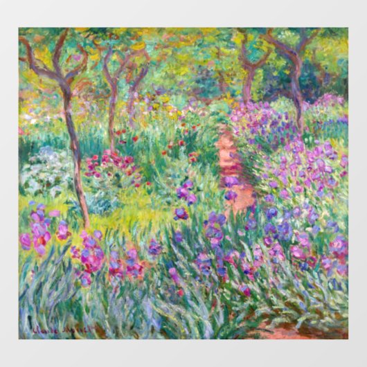 Autocollant Pour Fenêtre Claude Monet - Le jardin d'Iris à Giverny (Feuille)