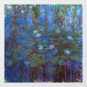 Autocollant Pour Fenêtre Claude Monet - Lys d'Eau Bleue (Feuille)