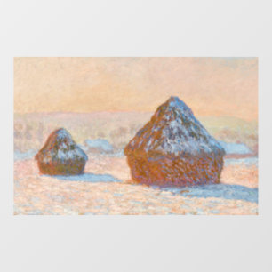 Autocollant Pour Fenêtre Claude Monet - Meules, Effet de Neige, Le Matin
