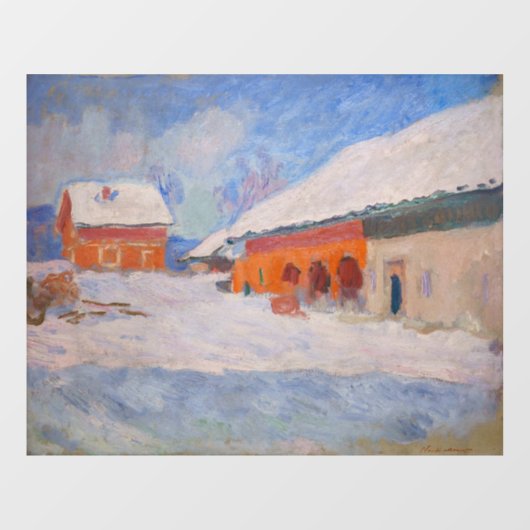 Autocollant Pour Fenêtre Claude Monet - Norvège, Maisons rouges à Bjornegaa (Feuille)