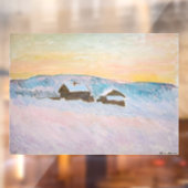 Autocollant Pour Fenêtre Claude Monet - Norvège Paysage, Maisons Bleues (Feuille 2)