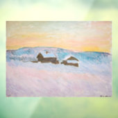 Autocollant Pour Fenêtre Claude Monet - Norvège Paysage, Maisons Bleues (Feuille 3)