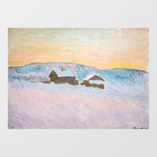 Autocollant Pour Fenêtre Claude Monet - Norvège Paysage, Maisons Bleues (Feuille)