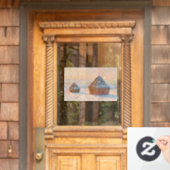 Autocollant Pour Fenêtre Claude Monet - Piles à roues, Effet neige, Matin (Porte d'accueil)