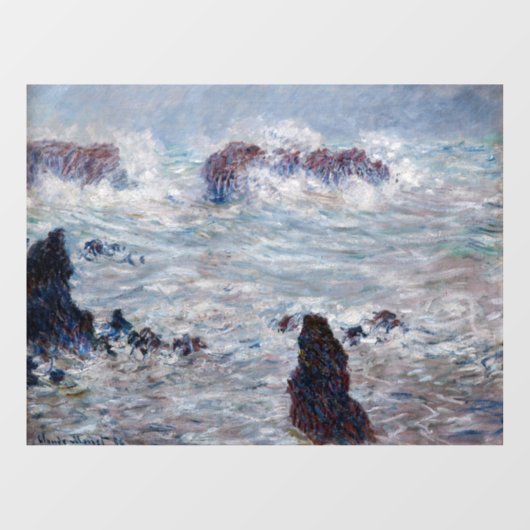 Autocollant Pour Fenêtre Claude Monet - Tempête au large de la côte Belle-Î (Feuille)