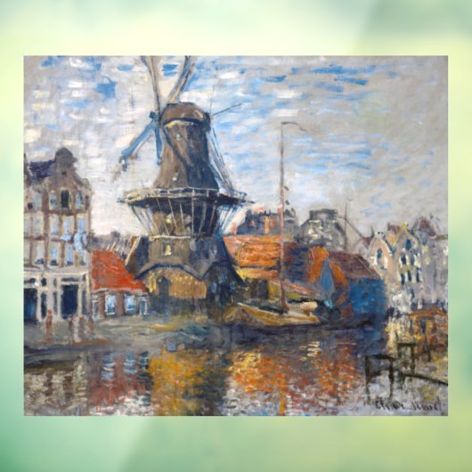 Autocollant Pour Fenêtre Claude Monet - Windmill, Amsterdam (Feuille 3)