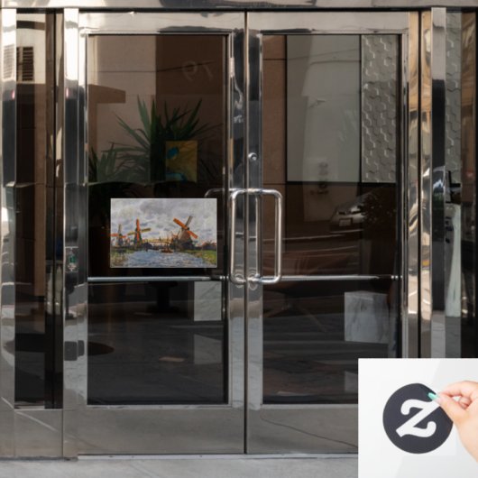 Autocollant Pour Fenêtre Claude Monet - Windmills près de Zaandam (Porte de bureau)