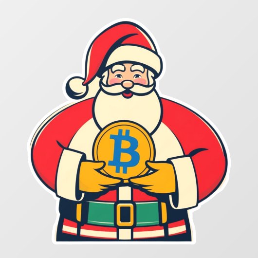 Autocollant Pour Fenêtre Clavier de fenêtre de vacances Crypto Claus (Feuille)