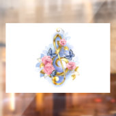 Autocollant Pour Fenêtre Clé de fer avec roses roses roses (Feuille 2)