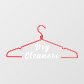 Autocollant Pour Fenêtre Clothes Hanger Dry Cleaner Business Promo Door (Feuille)