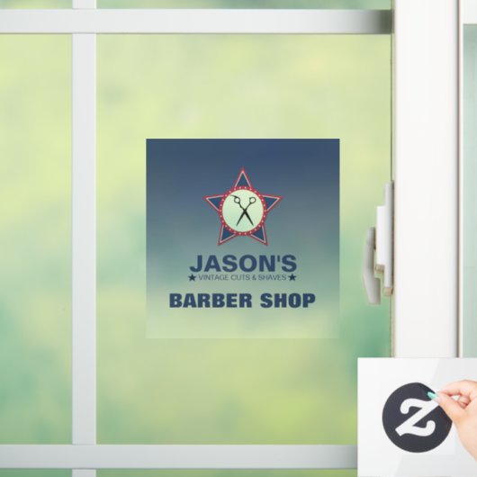 Autocollant Pour Fenêtre Clôture Barber ShopWindow (Maison)