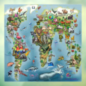 Autocollant Pour Fenêtre Clôture de fenêtre Animaux (Feuille 3)