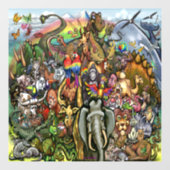 Autocollant Pour Fenêtre Clôture de fenêtre Animaux (Feuille)