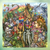 Autocollant Pour Fenêtre Clôture de fenêtre Animaux (Feuille 3)