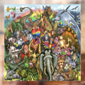 Autocollant Pour Fenêtre Clôture de fenêtre Animaux (Feuille 2)