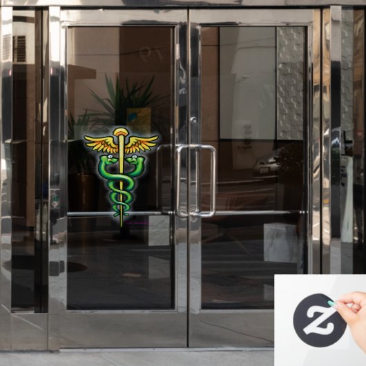 Autocollant Pour Fenêtre Clôture de fenêtre Caduceus (Porte de bureau)