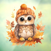 Autocollant Pour Fenêtre Clôture de fenêtre Chouette d'automne (Feuille 3)