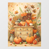 Autocollant Pour Fenêtre Clôture de fenêtre Citrouille d'automne (Feuille)