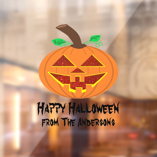 Autocollant Pour Fenêtre Clôture de fenêtre Citrouille rouge (Feuille 2)