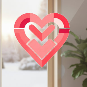 Autocollant Pour Fenêtre Clôture de fenêtre Coeur rose