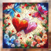 Autocollant Pour Fenêtre Clôture de fenêtre Coeurs Valentine (Feuille 2)