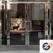 Autocollant Pour Fenêtre Clôture de fenêtre de cerfs d'automne (Porte de bureau)