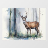 Autocollant Pour Fenêtre Clôture de fenêtre de cerfs de forêt (Feuille)