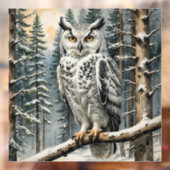 Autocollant Pour Fenêtre Clôture de fenêtre de la chouette d'hiver (Feuille 2)